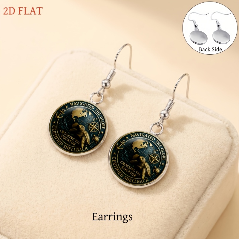 5pc Sea-Themed Ladies Jewellery Set with Turtle, Globe, Anchor & Compass