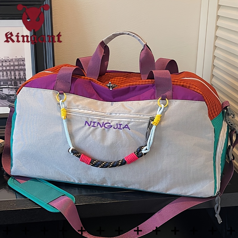 TEMU Sac de sportif, bandoulière réglable / Léger / Grande / Multifonctionnel / Plusieurs poches / Compartiment à chaussures séparé, sac de voyage en