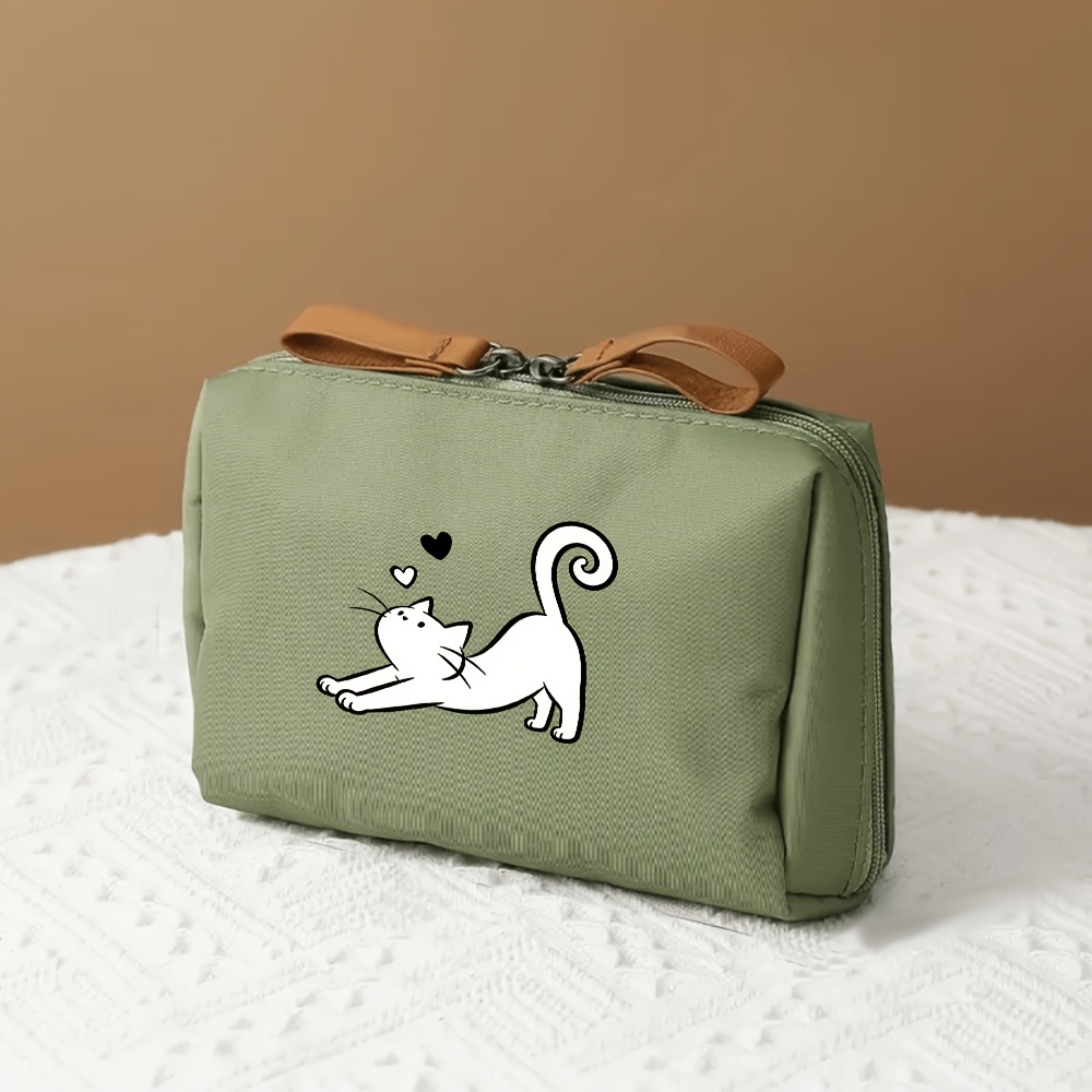 TEMU Borsa per trucco 1 pz, Borsa da trucco da donna, Trousse da toilette con stampa , Mini borsa cosmetica portatile, Astuccio per rossetti, Adatta