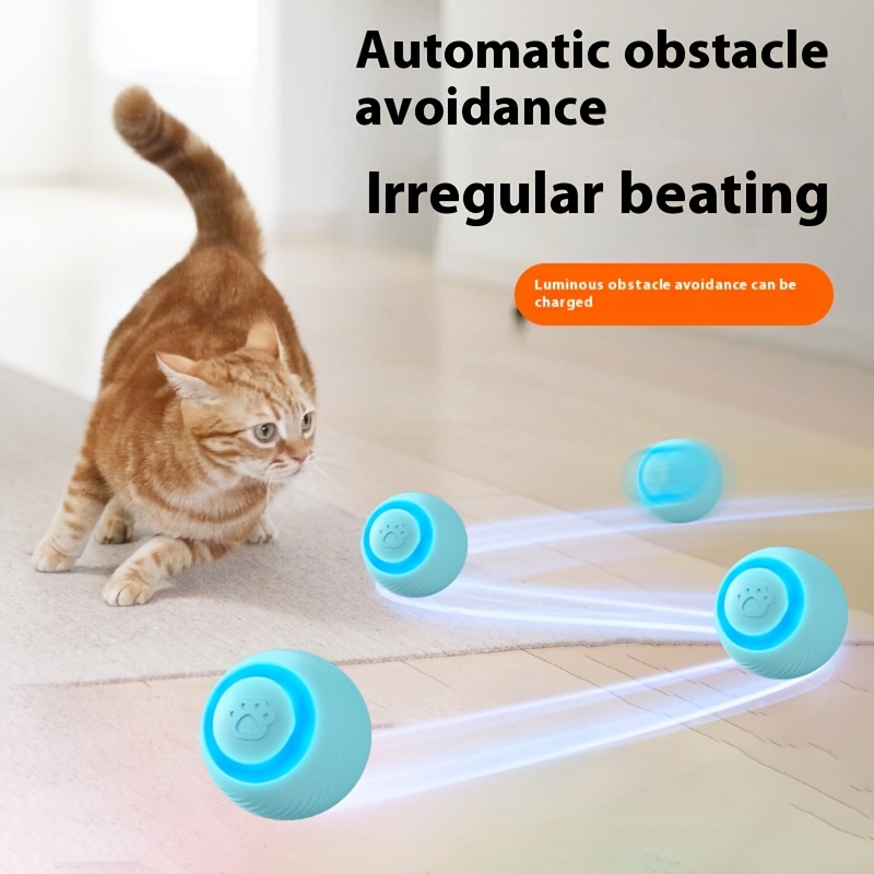 Self-Entertaining Automatic Cat Toy Rechargeable Rolling Ball with  USB-Powered Interactive Play for Indoor Cats, Durable Silicone Pet Gadget  for