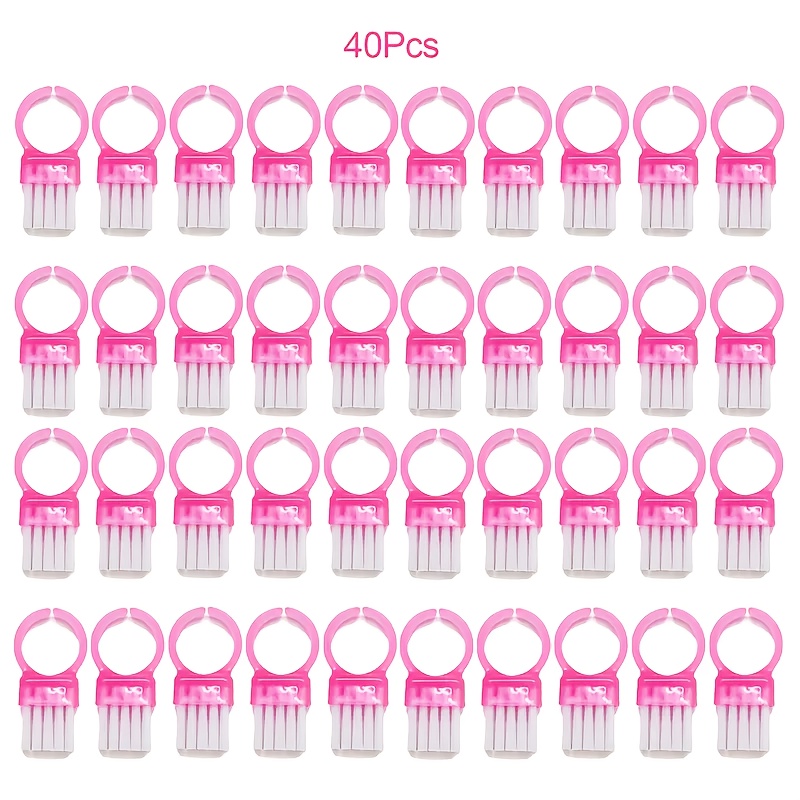 TEMU 20/40pcs Ring-shaped Nail Cleaning Brushes - Plastic Mini Dusting Brushes, Suitable For , Cuticle Removal, Portable Essential For Home And Nail