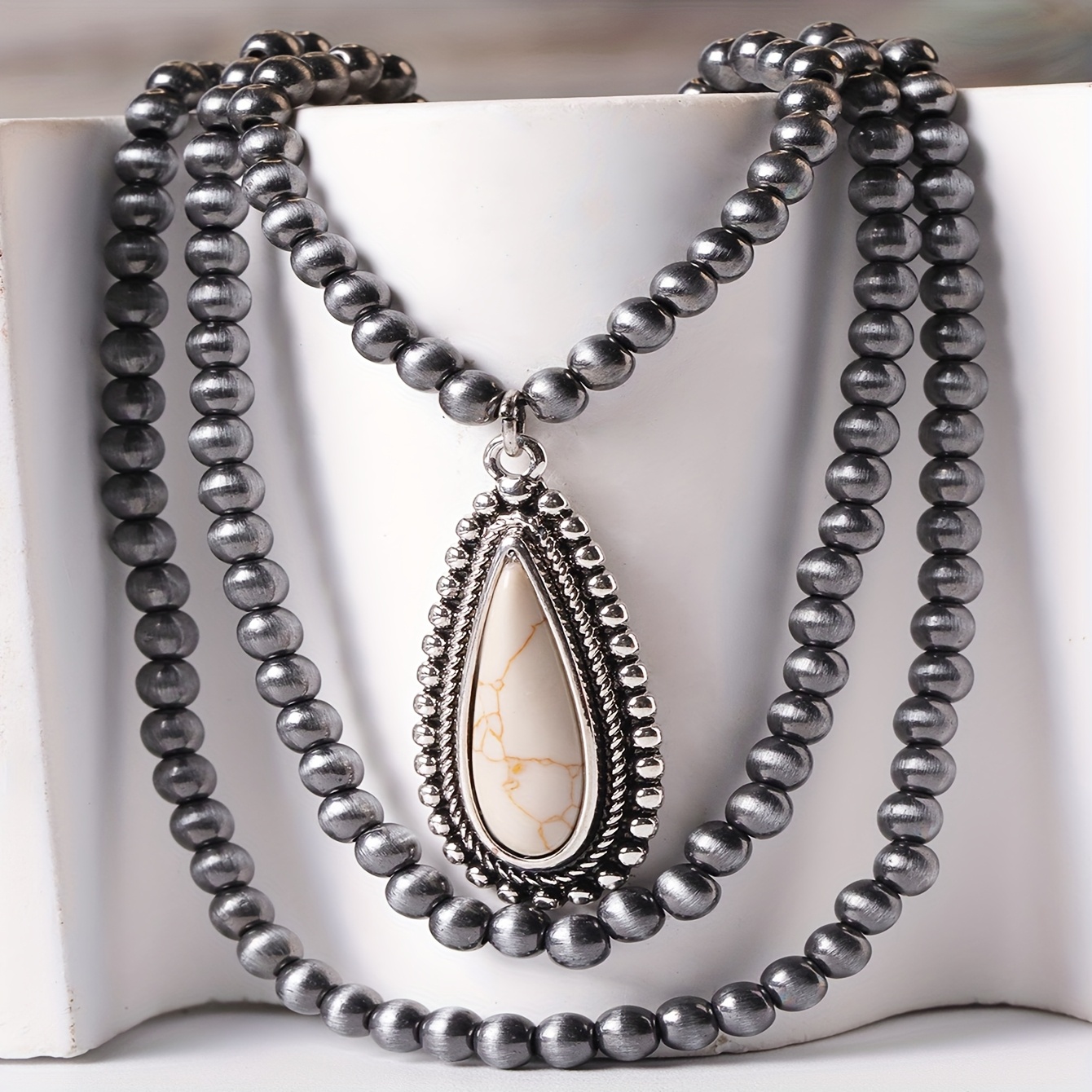 item picture bohemian vintage ethnic style turquoise necklace layered necklace jewelry high end sweater chain