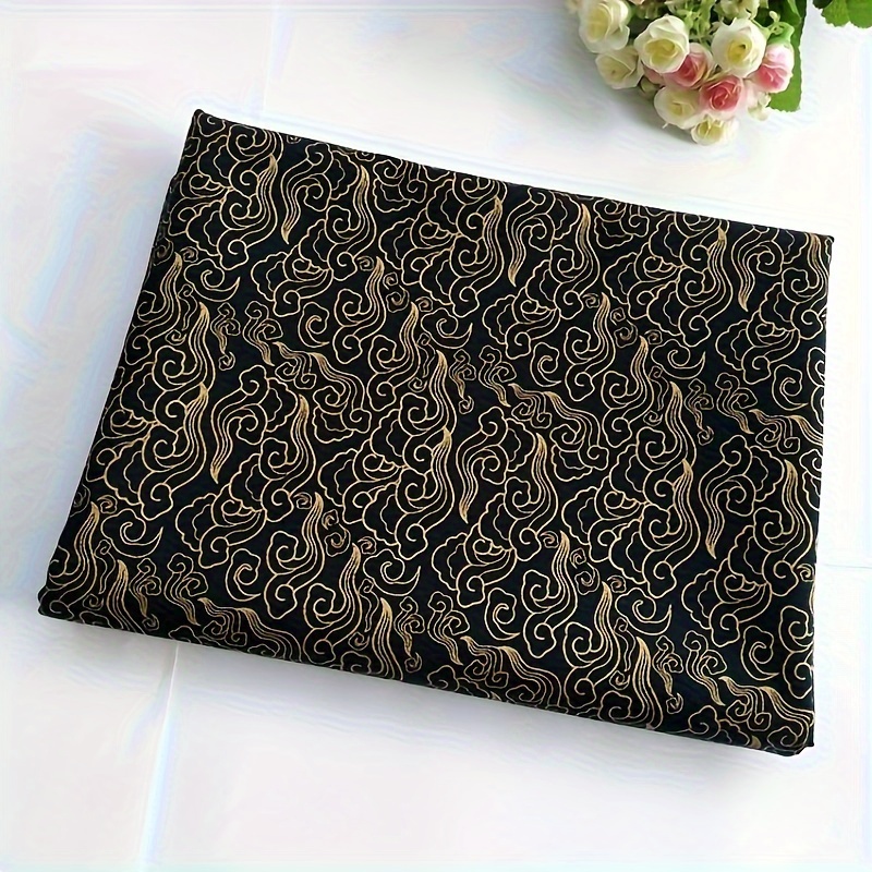 Image of 1pc Wide Width 59in/150cm Pattern All Cotton Hot Stamping Fabric, Used For Diy Pillowcase Bedding Home Curtain Tablecloth Bag Table Mat