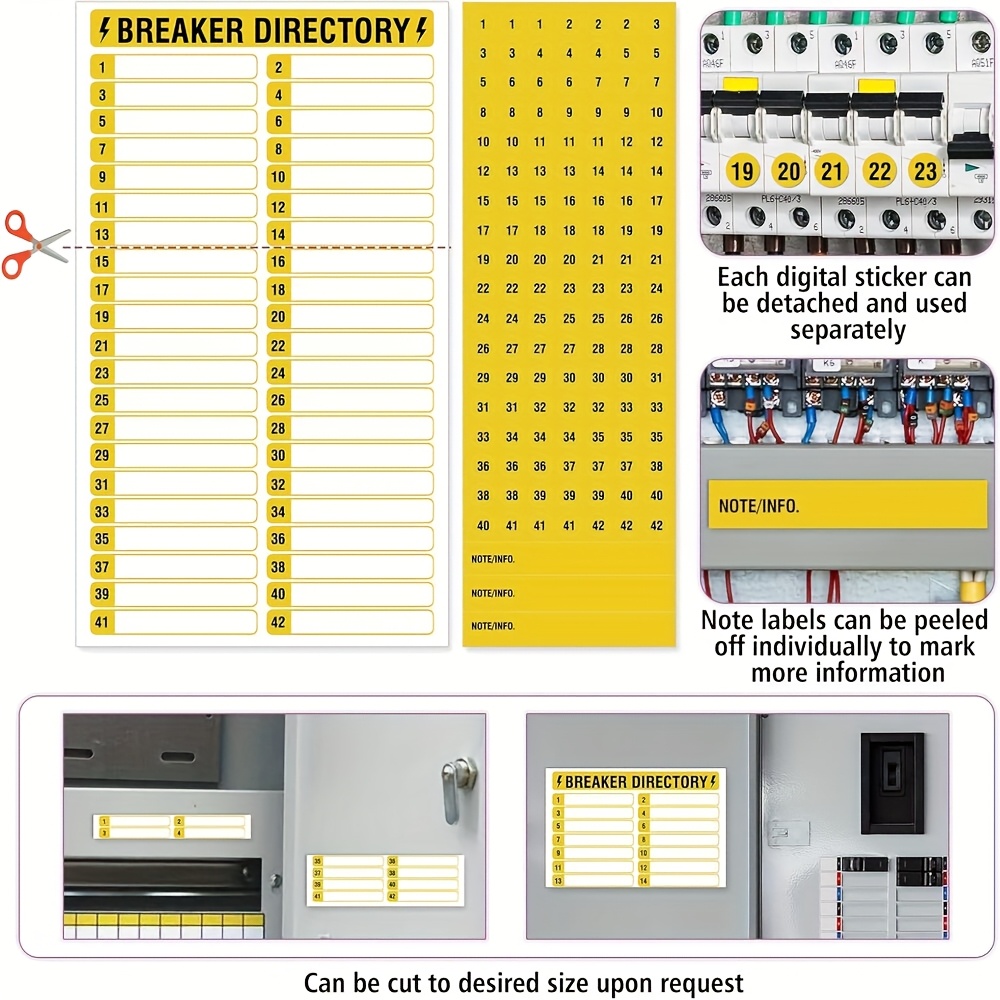 Temu Circuit Breaker Panel Identification With Numbered Stickers, Electrical Panel Labels, Circuit Breaker Labels, Circuit Breaker Box Labels,-image