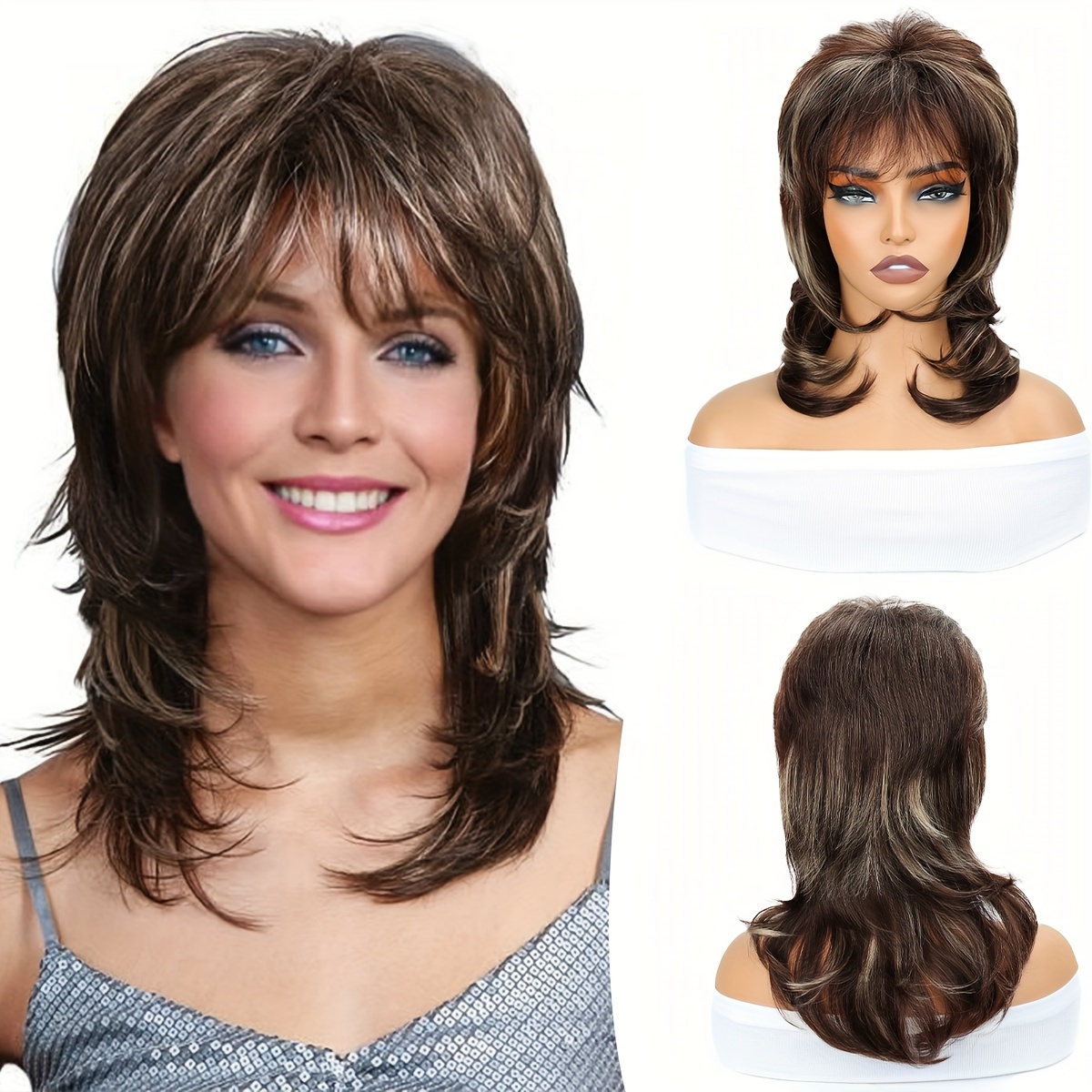 

Unisex Wig, 70s 80s Style Long Straight Hair, High-temperature Fiber, Basic Costume Wig With Cap, 130% Density Suitable For All People