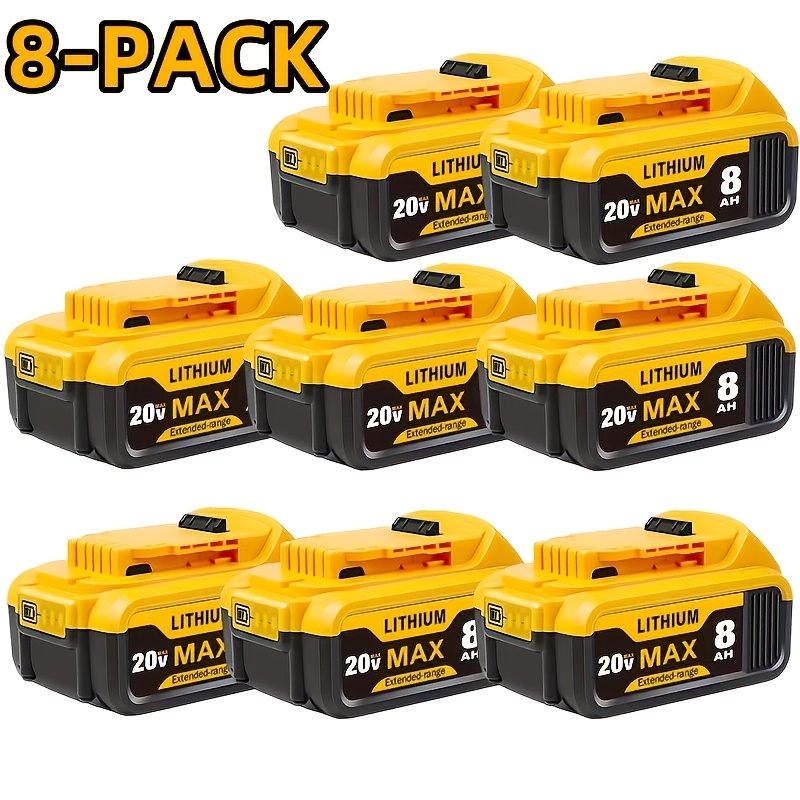TEMU 20v Replacement Pack, 8.0ah 20v 8000mah, Compatible With 20 Lithium-ion Batteries Dcb206 Dcb207 Dcb204 Dcb201 Dcb200 Dcd/dcf/dcg Series Power