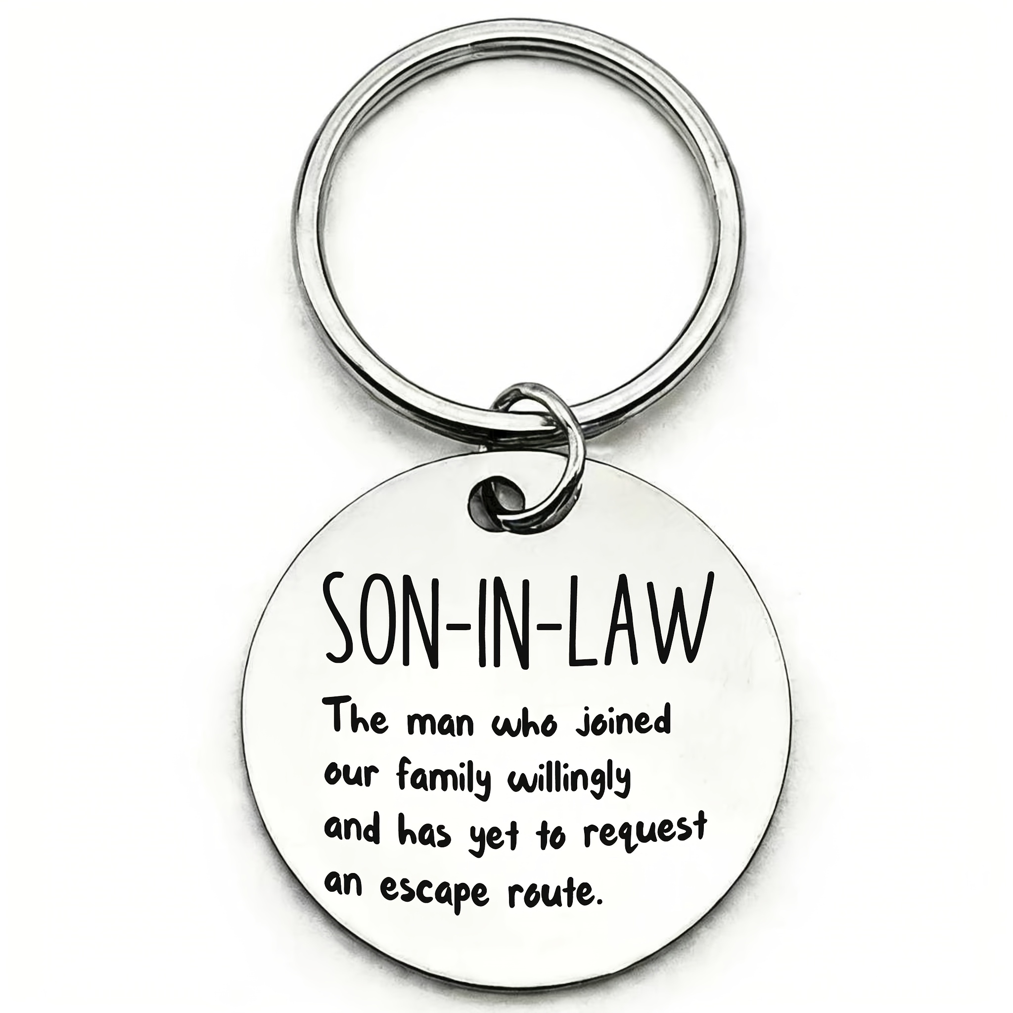 TEMU Teasing Son-in-law's Funny Quotes: Who Voluntarily Into Hasn't Yet. Son-in-law Exclusive Funny Keychain, Gift For Son-in-law On Birthday,