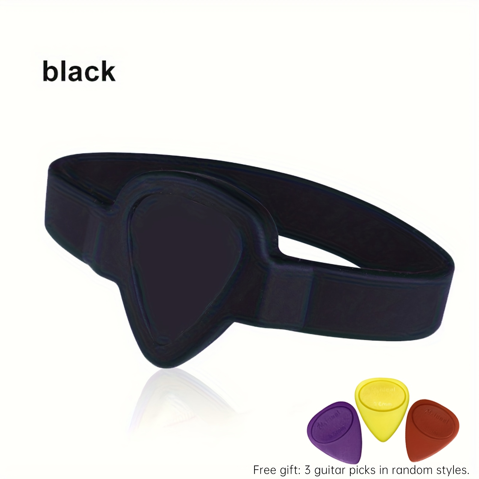 TEMU 1 Bracelet Porte-Médiators avec 3 Médiators de Style Aléatoire - Portable, Haute Qualité, Cadeau sur le Thème de la Guitare, Style Tendance