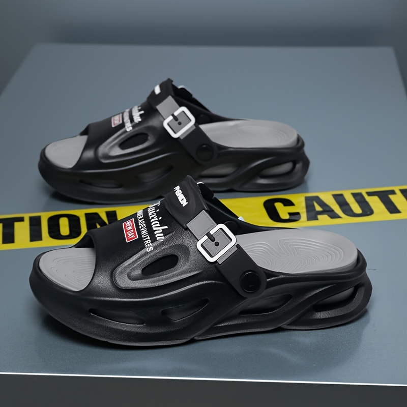 mens summer slip on slippers with anti slip eva thick sole dual purpose outdoor and casual beach sandals for driving Product details 15