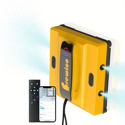 item picture fully automatic window cleaning 6kpa suction ai planning cleaning washable rag 4 nozzle spray 100 240v eu plug remote control or app control with safety rope for glass mirrorsshower doors