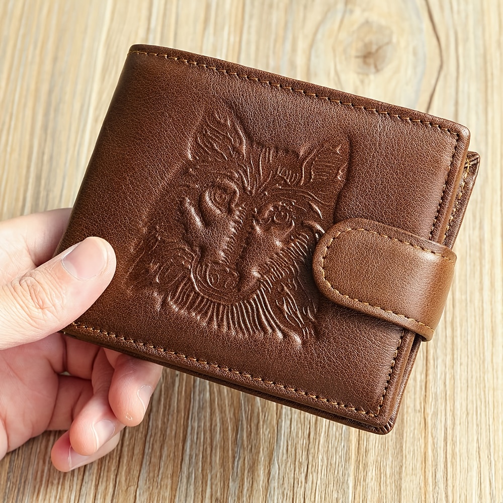 Image of 1pc Layer Cowhide Multi-functional Large-capacity Wallet, With Multiple Card Slots, Id Slots, Coin Purse Wallet