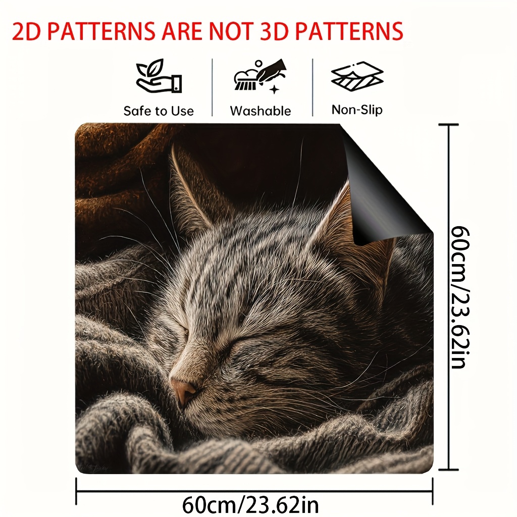TEMU 1pc Cute Sleeping Cat Stove Cover Mat - Stove Top & Decorative Appliance Cover, Compatible For Ovens, , Cooktops - Easy-clean Kitchen Accessory