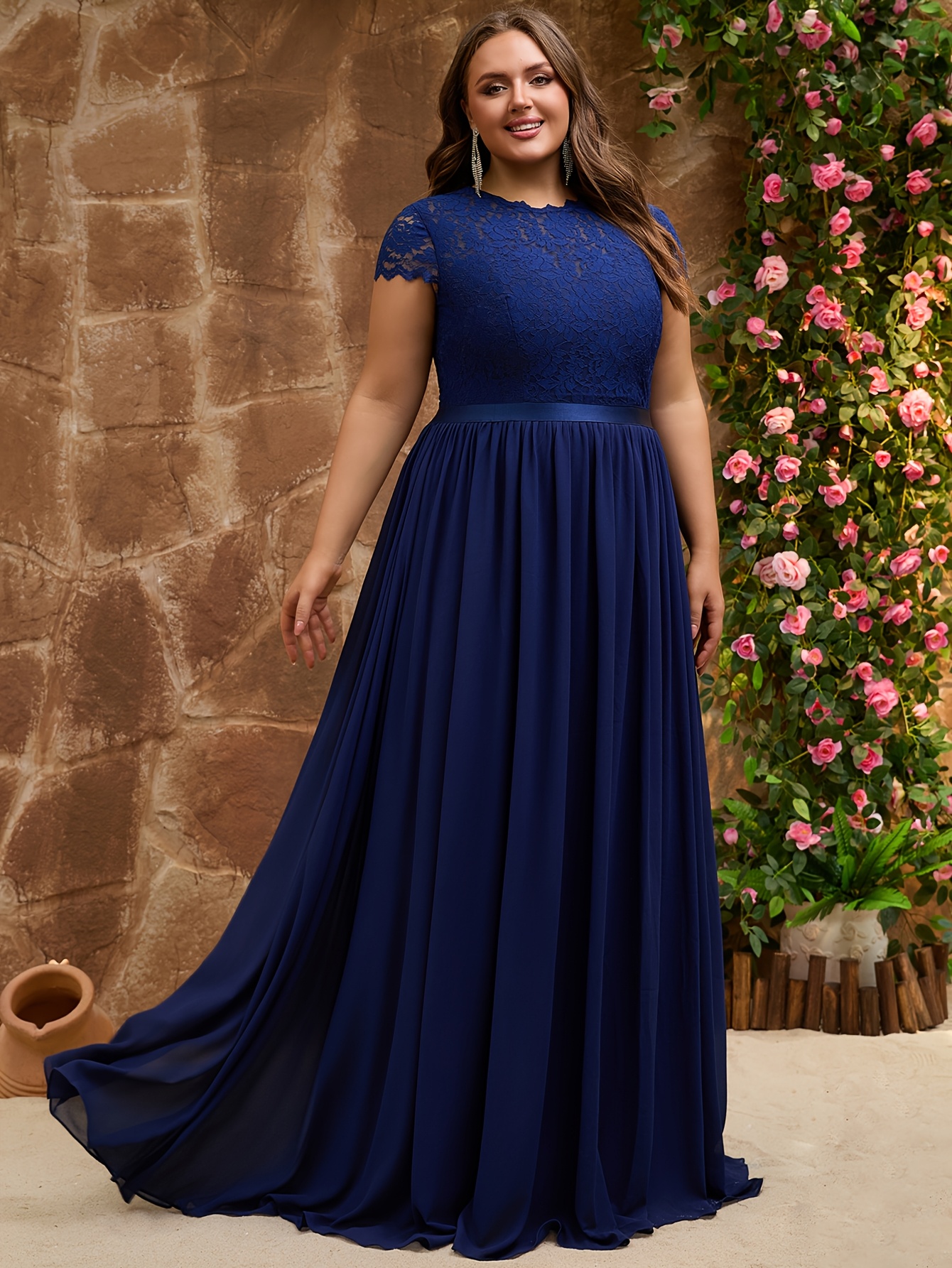 Plus Size, Plus Size Women's Chiffon Brides* Dress with Lace * Evening  Gown, Formal Maxi Party Gowns * Dress for Wedding Guest * of Honor, Cruise,  Homecoming, Graduation *