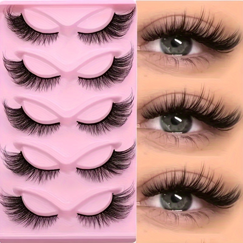 

5 Pairs Of Cat Eye Fox Style False Eyelashes For Merry Christmas, Merry Christmas, Christmas Stage Makeup, 3d Mink Hair, And Curly Style