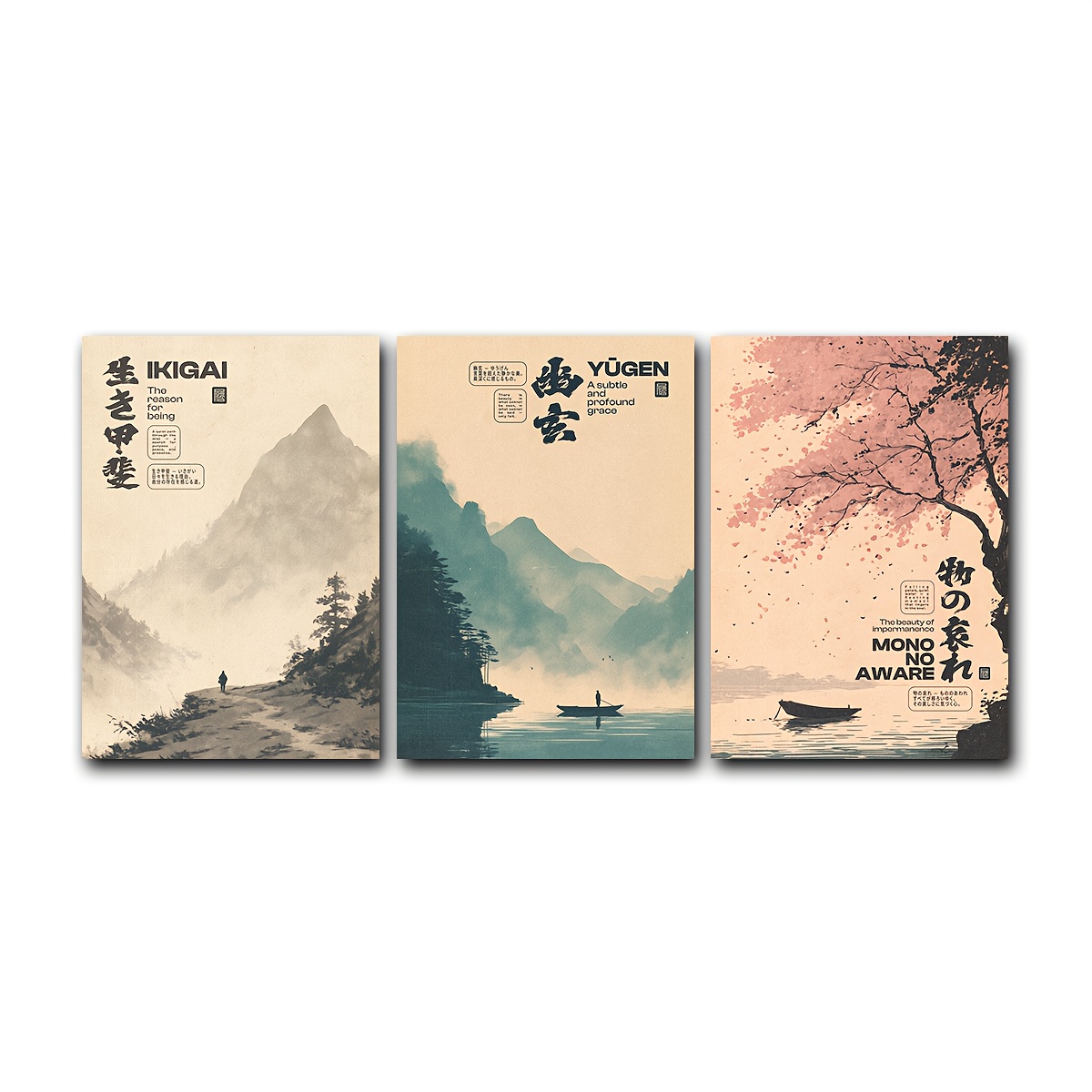 ensemble 3 affiches murales 2d plates   paysage