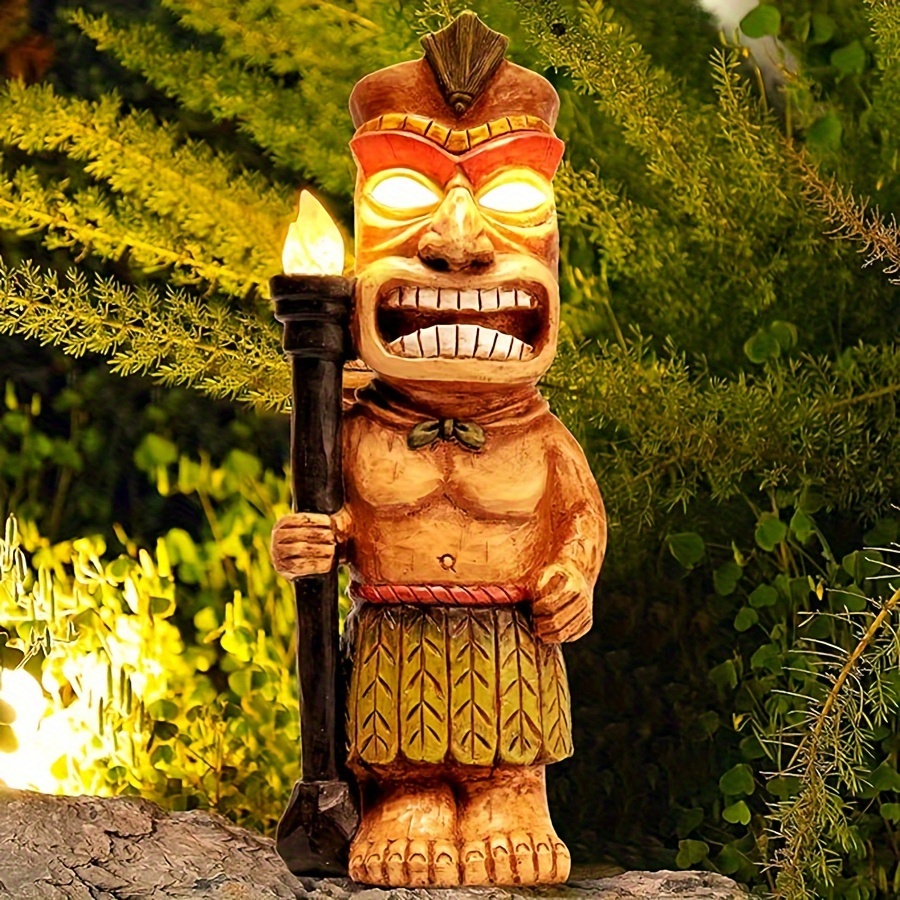 

Statue - Flickering Led , , 13 Hawaiian Man Totem , Decoration For Bar