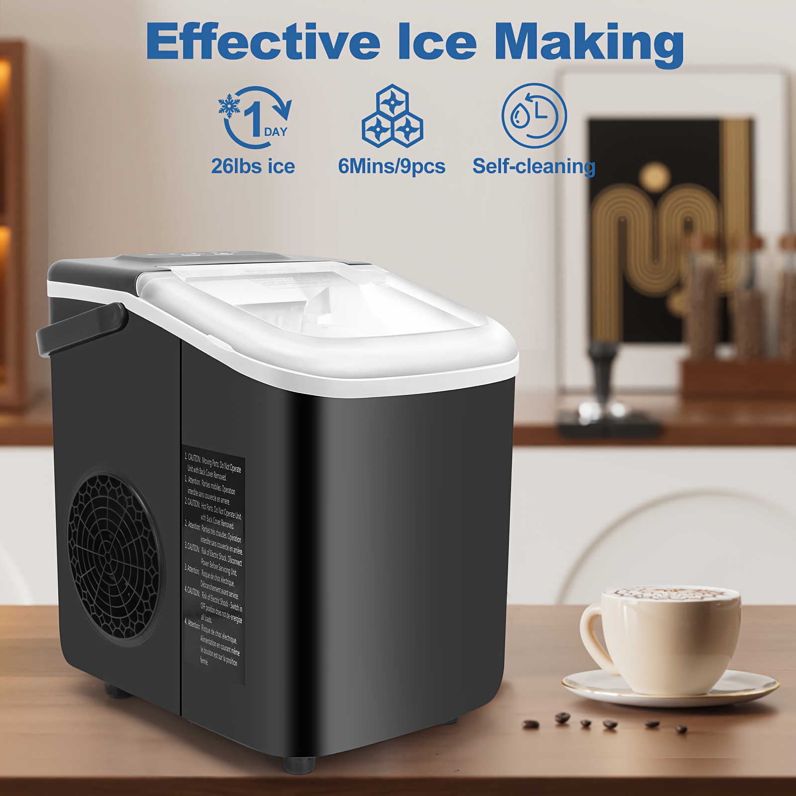 christmas gift ice maker countertop 9 cubes ready in 7 20lbs in 24hrs 2 sizes of bullet ice self cleaning ice machine with ice scoop and basket for home kitchen details 1