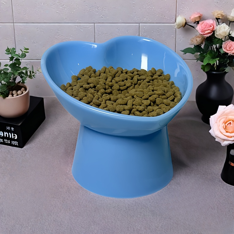 heart shaped elevated pet bowls for cats small dogs raised neck anti tip design spill proof feeding solution with plastic base   style pet dining accessories pet bowls for   pet feeding elegant   durable pet bowls Product details 5