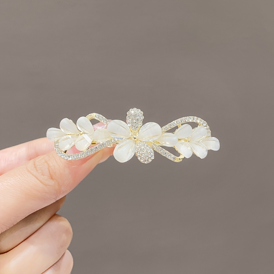 TEMU Elegant And Exquisite Glass Hairpin For The Back Of, Half-up Hair Clip, And Horizontal Hair Accessory