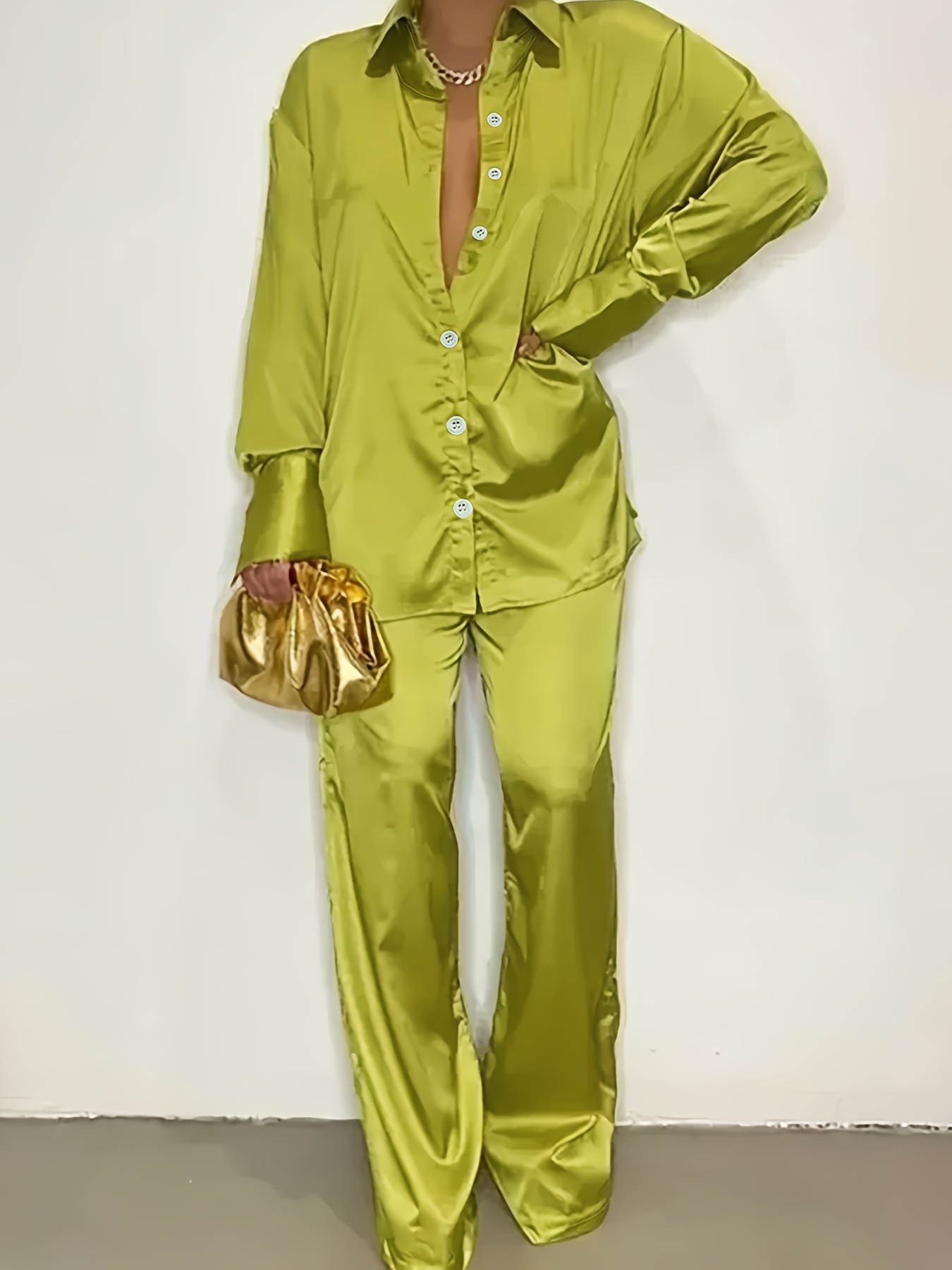 nouveau ensemble femme chemise à col épaulé Temu Switzerland