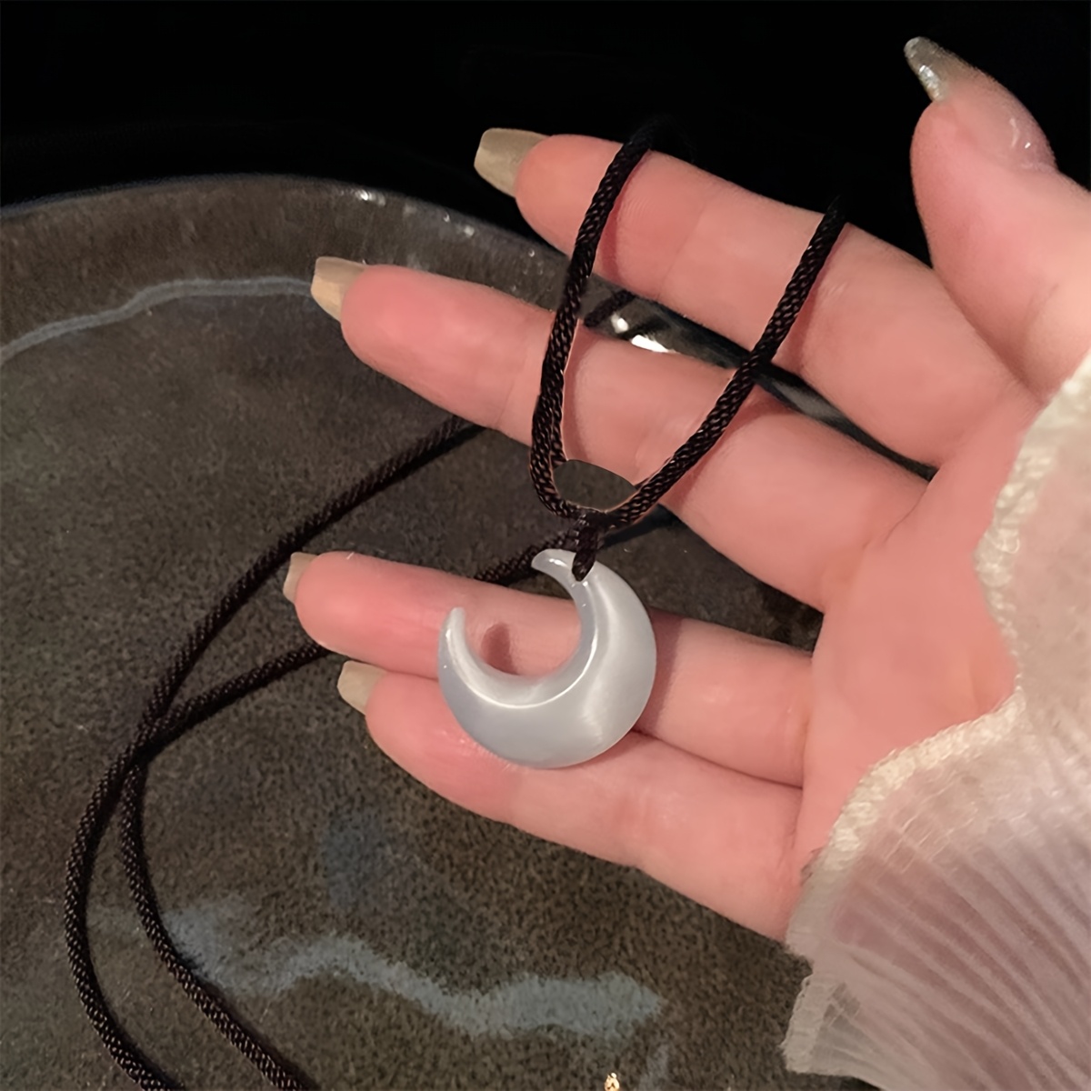 Fairy Moon Necklace Pendant Collarbone Chain Gift for Couple