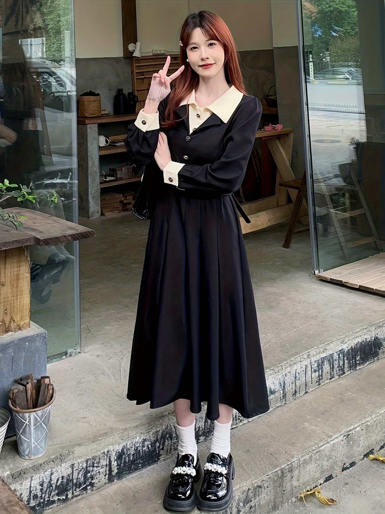 Plus Size, Plus Size Women's Korean Style Chic * 2-in-1 Look Dress for Plus  Size Ladies, Fashionable and Elegant, Flattering and Dress