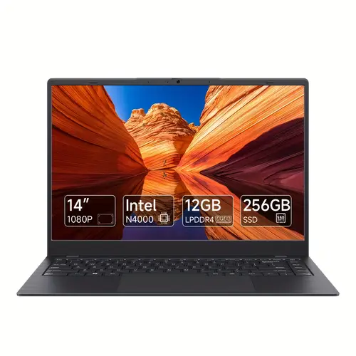 14 inch student and business laptop portable laptop celeron processor n4000 12gb 256gb rom great gift for friends and relatives for new year birthday party