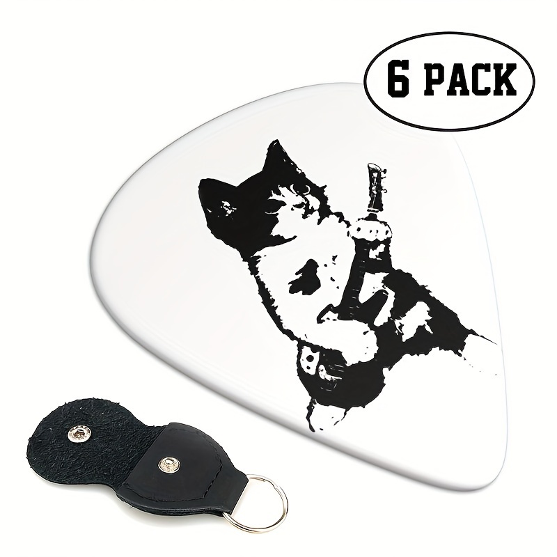 

6-pack Cat Guitar Picks, Color, Unique Guitar Accessory For Electric And Acoustic Guitars, Perfect Gift For Music Lovers And Cat Enthusiasts, 0.96mm Thickness