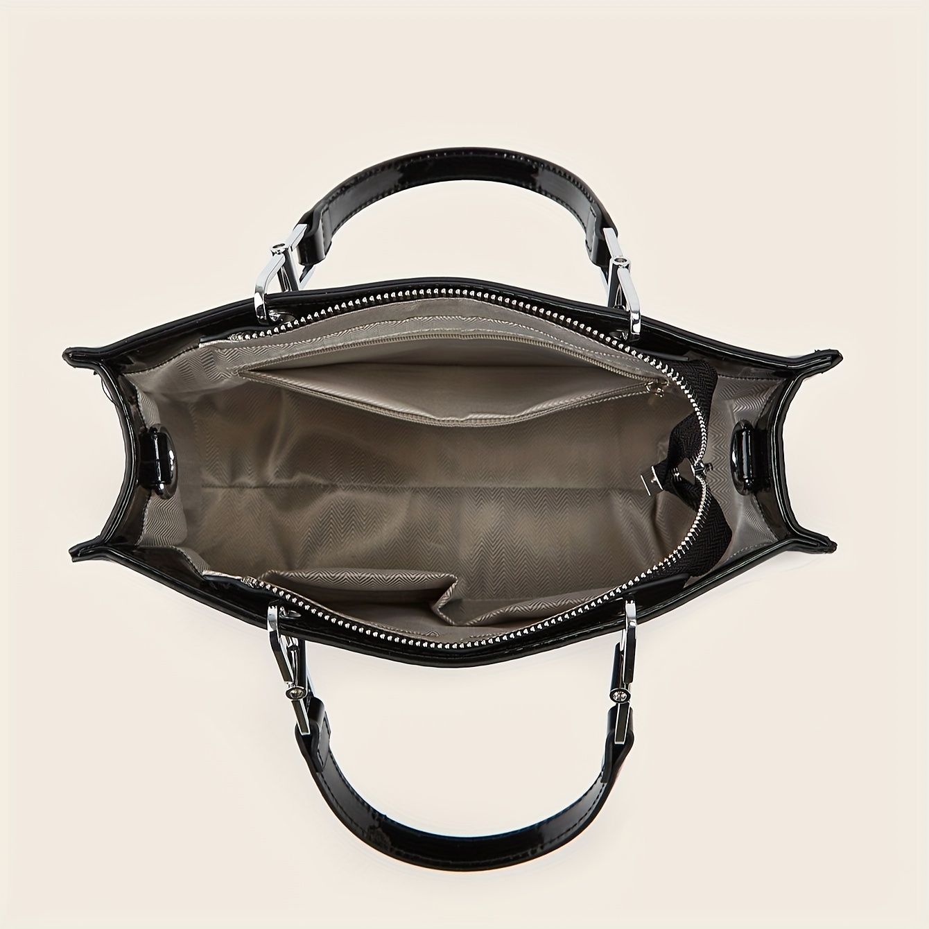 glossy solid color handbag elegant luxury satchel purse retro fashion crossbody bag for women