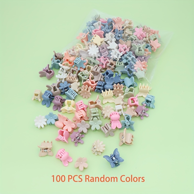 TEMU 100pcs Cute Rabbit & Flower Hair Clips - & Multicolor Suitable For,, - For Braids, Ponytails, Buns - Pack For, Parties, Everyday Hairstyles