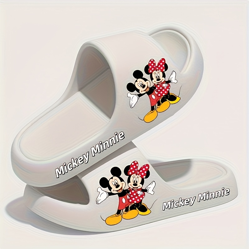 1pc Mickey and Minnie Mouse EVA Slide Sandals - Thick Sole Summer Slippers with Soft Insole and Durable Outsole, Hand Washable Unisex Indoor/Outdoor Slippers for Men and Women, All-Season Comfort for Home and Casual Wear, Fun Design | Comfortable Slippers, Home Slipper
