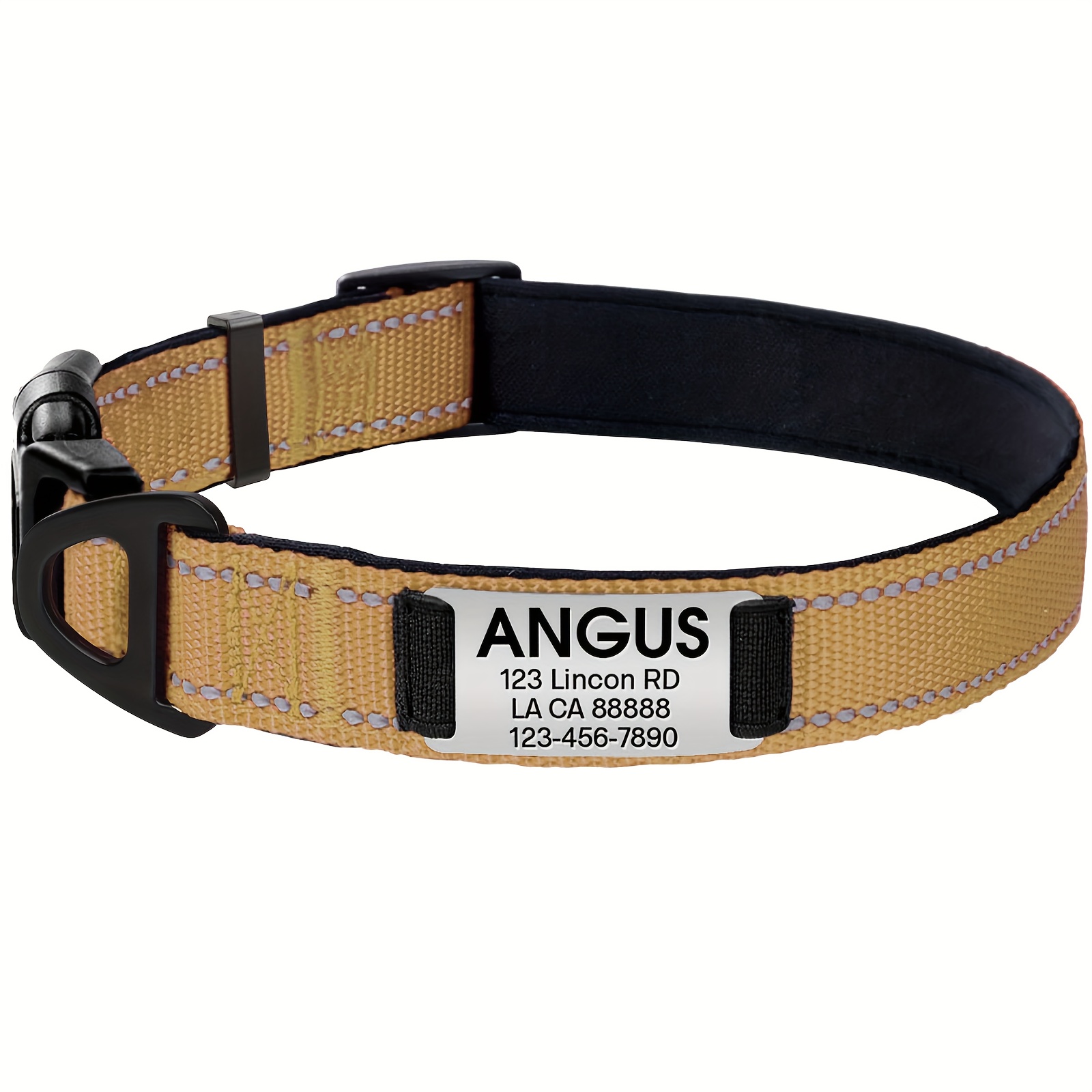 Collar para Perro Personalizado, Correa Clásica de Nylon con Placa  Grabable, Tamaños Disponibles en Color Caqui – Collares Especiales Con A