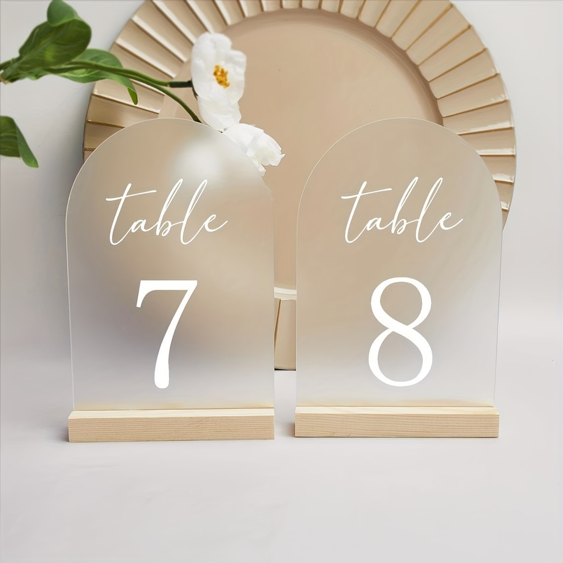 

10/20/30pcs/set, Wedding Table Numbers, Arch Frosted Acrylic Table Numbers, Modern Minimalist Table Numbers, For Wedding Reception, Wedding Signs, Table Signs, Wedding Table Decor