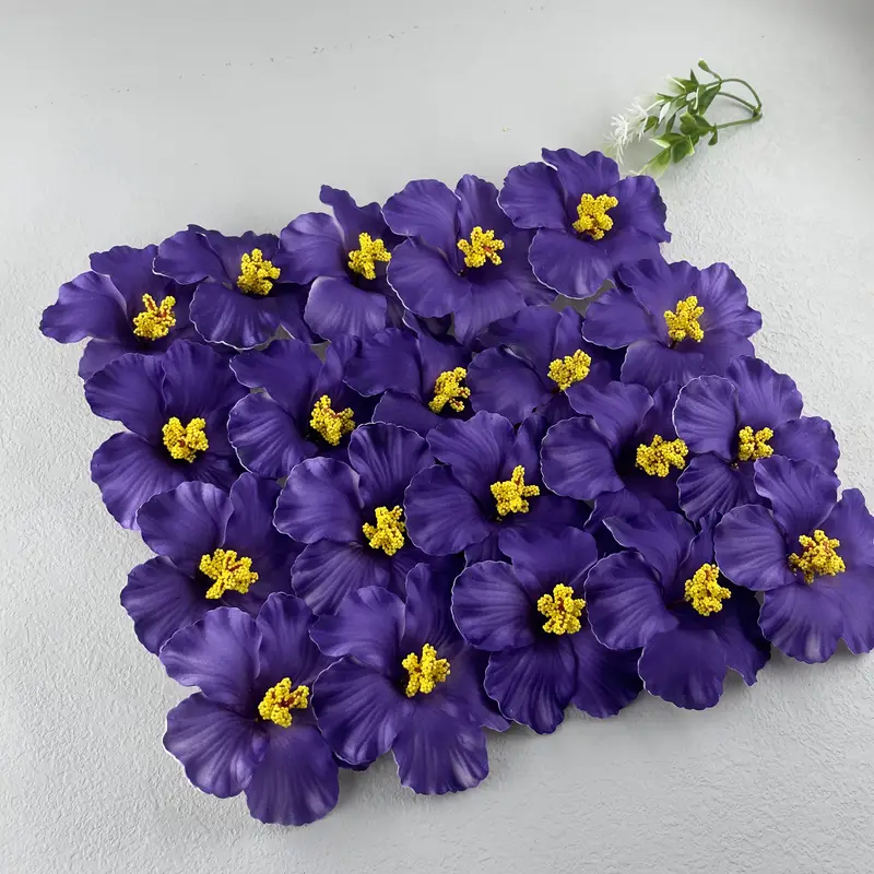 20pcs bohemian white hibiscus flower hair pins artificial plastic hair clips with yellow center vibrant accessories for women mother s day gifts dance parties summer vacations cute hair accessories look foliage Product details 6