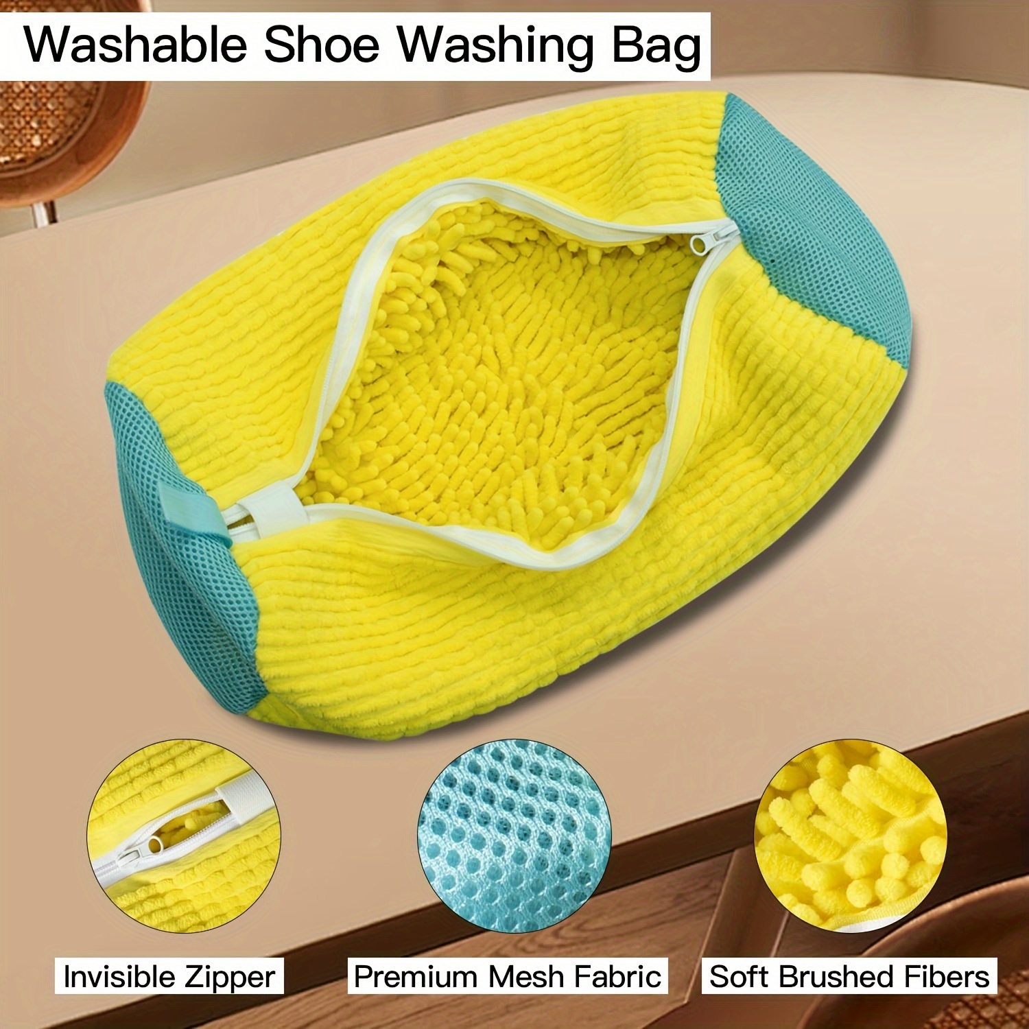 cross border spot washing machine lazy   artifact for home use shoe bag and shoes anti deformation polyester cylindrical wash care bag laundry bags details 5