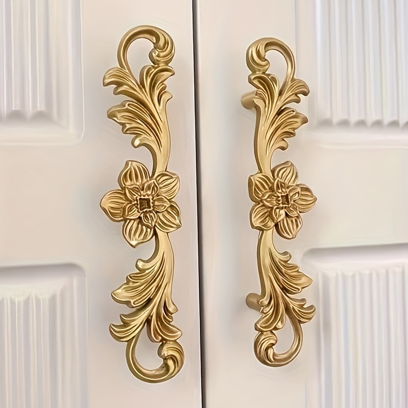 

1pc Brass Drawer Handle, Retro European Style, Neoclassical Handle, Handheld Wardrobe Door Handle