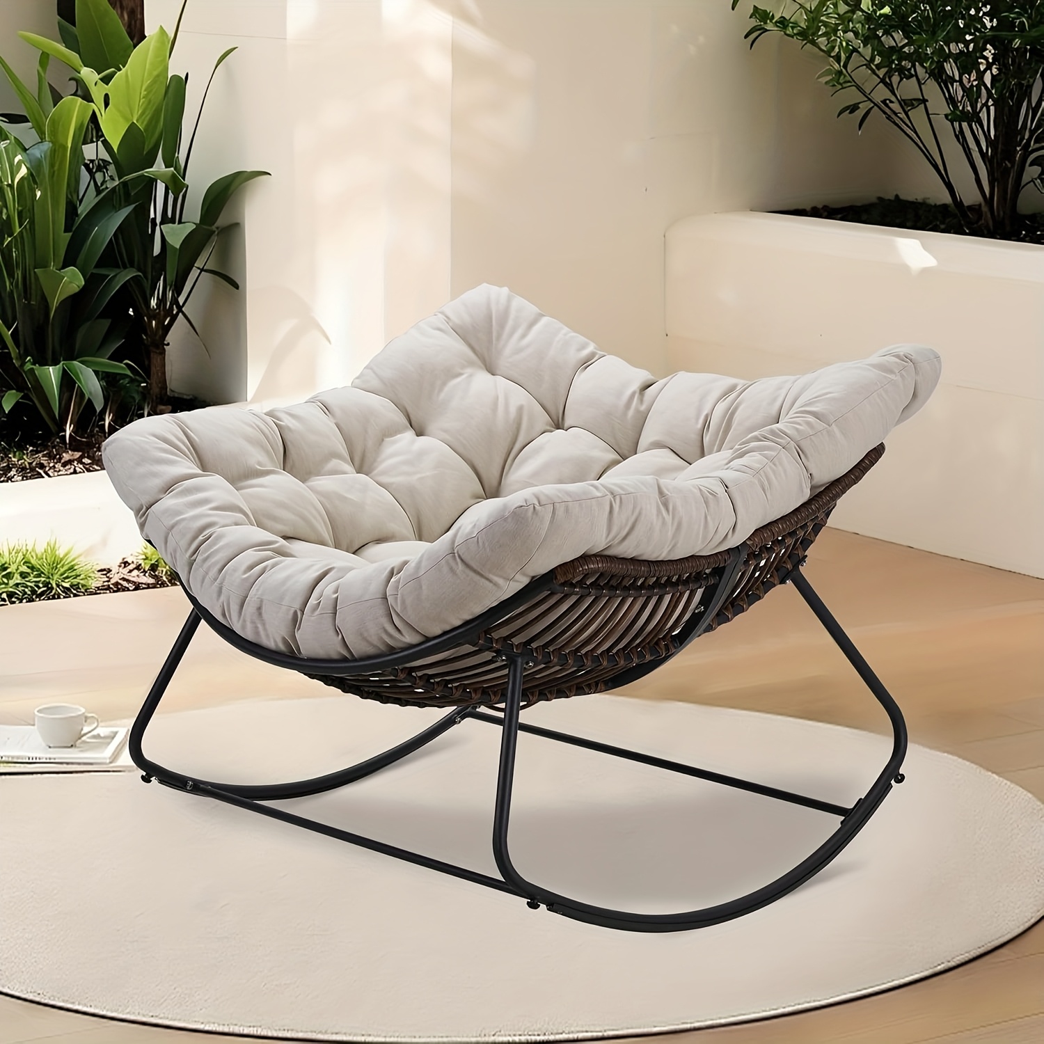 oversized chair padded cushion weather resin Temu