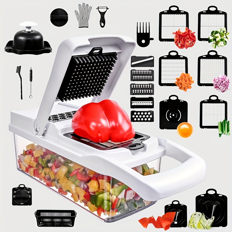 

Vegetable Chopper 26 In 1, Food Chopper, Veggie Chopper, Onion Chopper, , Multifunctional Veggie , Veggie Spiral Grater, Veggie Chopper With Container, Kitchen Gadgets, , Kitchen Accessories, Smart