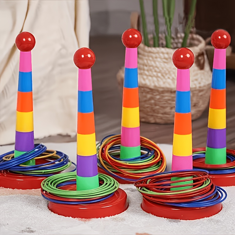 17pcs Rainbow Tower and Ring Stacking Game Set