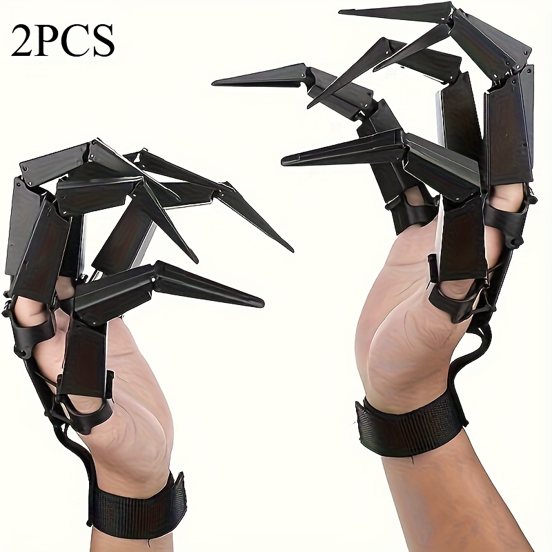 TEMU 2pcs Adjustable For Halloween Cosplay Claws Realistic Simulation Plastic Paw Claw Prop, Fits Most People, Durable Plastic Material No Battery