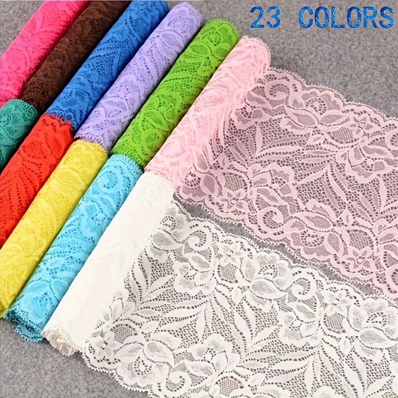 7 Wide White Lace Fabric Sewing Lace Ribbon Trim Elastic Stretchy Lace for  Crafting 5 Yard : : Home
