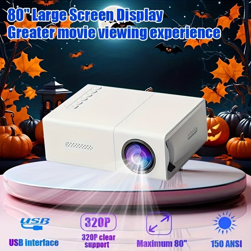 bright 3000 lumen hd theater projector us plug remote control built supports wired connection and smartphone screen suitable for home details 2