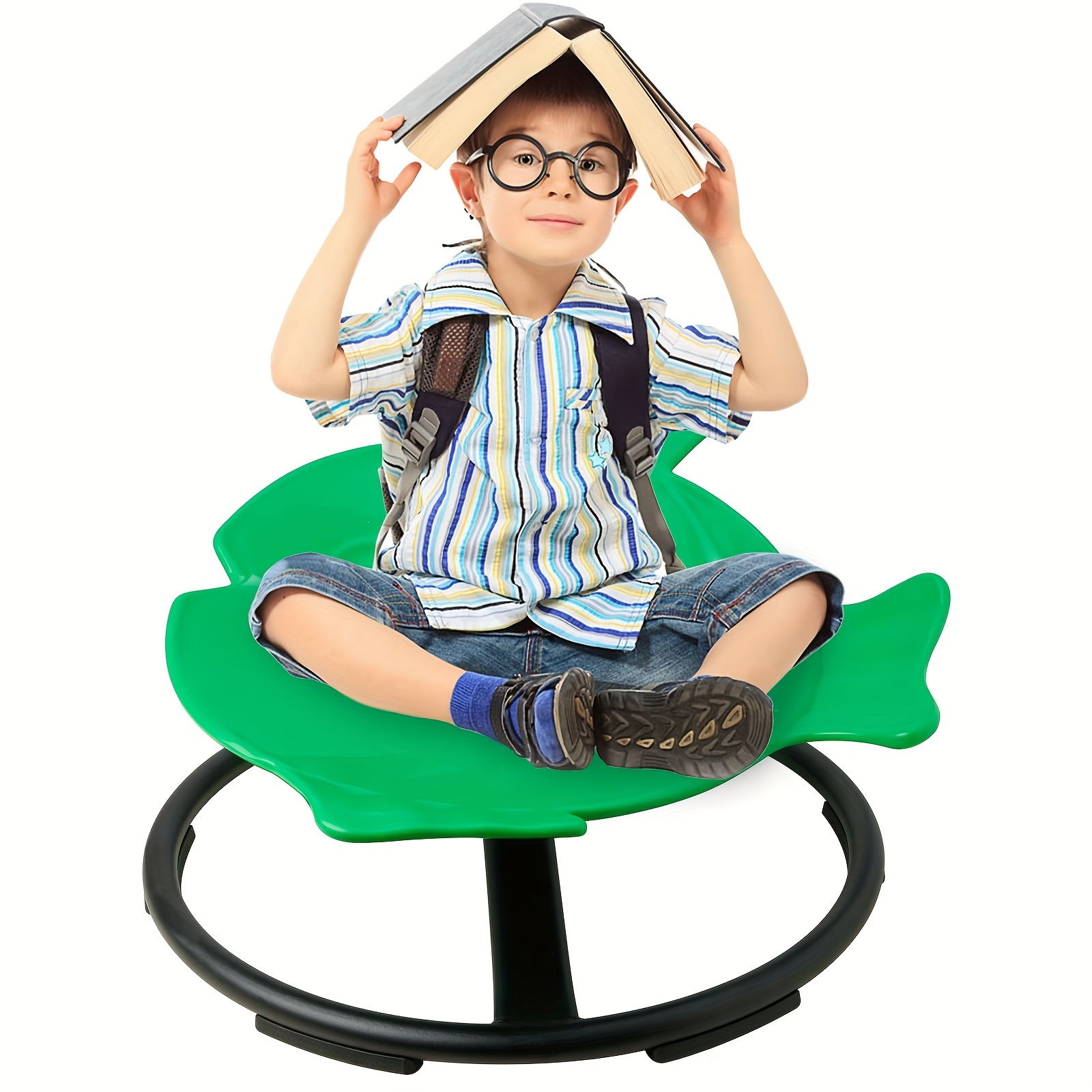 

Kids Swivel Chair, Sensory Spinning Chair For Kids, Body Sensory Toy Chair, Autism Children's Chair, Boost Balance And Coordination In Kids, Metal Base Chair, Non-slip