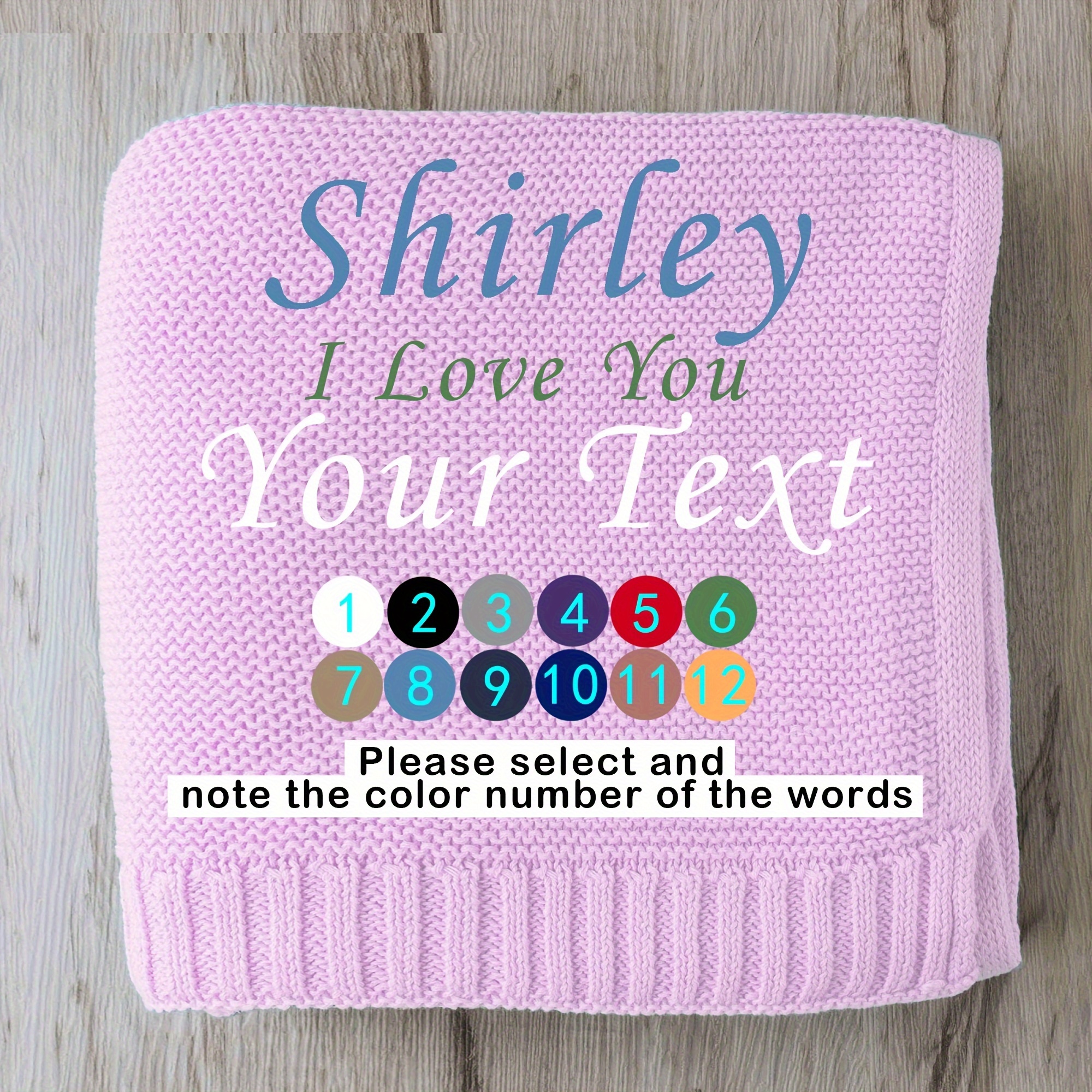 

Custom Embroidered Personalized Text Knit Throw Blanket - Hand Wash Only Polyester Chunky Knit Camping Blanket With Character Theme & Tear Resistant