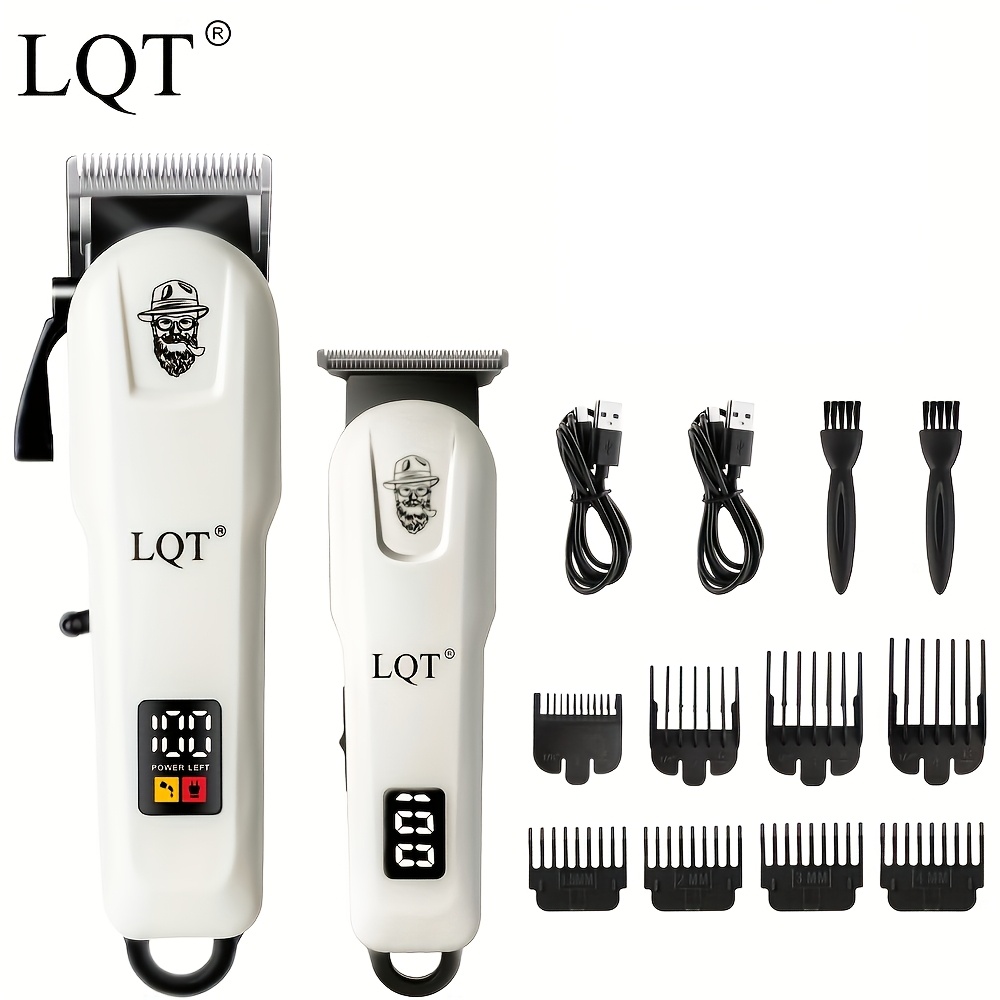 Image of 2pcs Men's Electric Hair Clipper Set, Usb Charging Trimmer, Stylish Design For Portability And Easy Operation, Home Grooming Tool, Gift In Colorful Packaging