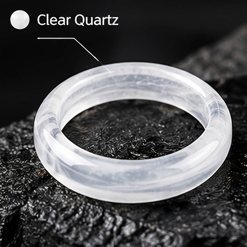 2pcs White Crystal Tiger's Eye Ring Set, Unisex Gift
