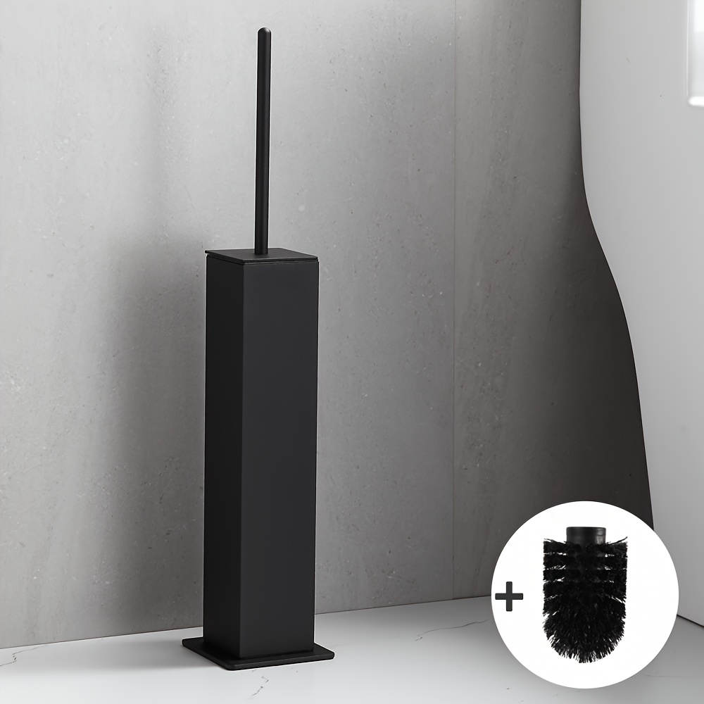 TEMU Tall Square Floor-standing White Toilet Brush, Stainless Steel Black Toilet Brush, Style Toilet Brush, Large Square Gray Toilet Brush, Vertical