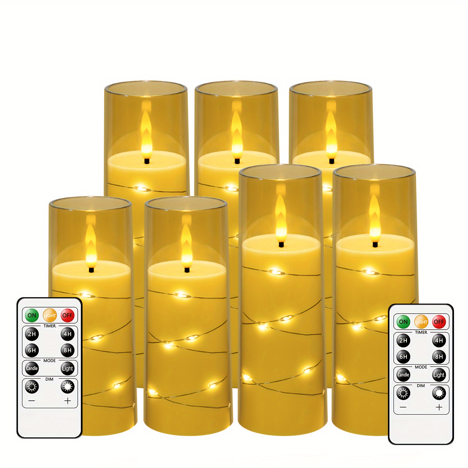 

1 Set Of 7pcs, , Embedded String, Battery Operated Flickering Led And , Decoration Add A And