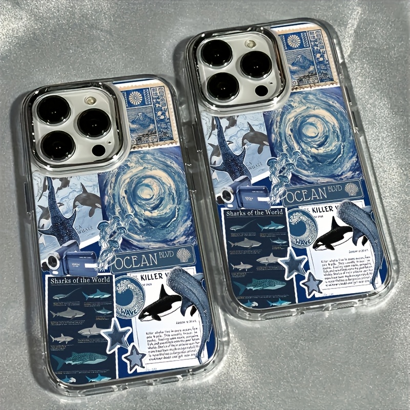 TEMU Phone Case: A Stylish Phone Case Featuring Dolphin And Sea Turtle Designs, With Soft Ocean-themed Photo Frame Elements. Suitable For Iphone