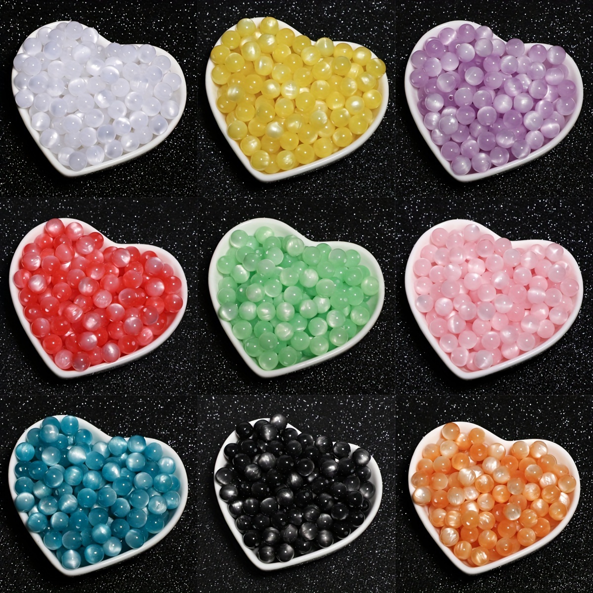 

50pcs 8mm Resin Imitation Cat Eye Beads, Fashion Loose Beads For Making, Bracelets, Necklaces, Men's & Women's Gifts, Art Craft & Sewing Supplies